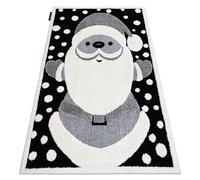 Tapis enfant moderne JOY Santa Père Noël pour enfants - structurel deux niveaux de polaire noir / crème 160x220 cm