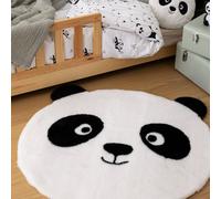 Tapis Enfant Panda - Andy Noir Et Blanc Diam 100cm