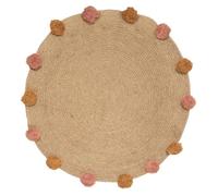Tapis enfant ""Pompons"" - jute D78 cm - Multicolore - Atmosphera createur d'interieur