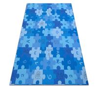 Tapis enfant PUZZLES bleu 100x200 cm