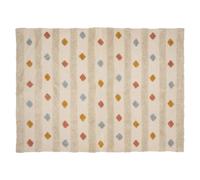 Tapis enfant rectangle à pompons multicolores - 120 x 170 cm