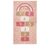 Tapis enfant rectangulaire Marelle - 80 x 150 cm - Rose