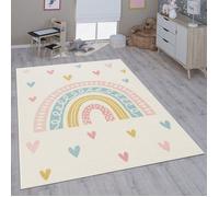 Paco Home Tapis pour Enfant Chambre d'enfant Fille Garçon Différents Motifs Et Tailles, Dimension:120 cm Rond, Couleur:Crème 4
