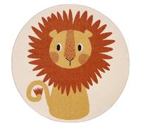 Tapis Enfant Rond Petit Lion Tiaggo Multicolore Diam 120cm