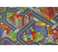 Tapis enfant RUELLES BIG CITY GRANDE VILLE gris 150x500 cm