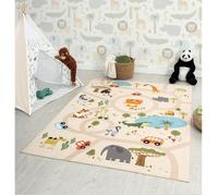 Tapis enfant - THE CARPET - Happy Kids - Beige - 120x160 cm - Antidérapant