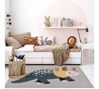 Tapis Enfant Tissé Animal Gris 120X170