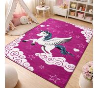 Tapis Enfant Tissé Lyn8 Licorne A Rose 160X230
