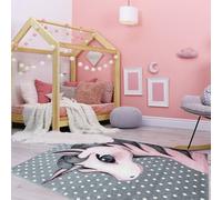 Tapis Enfant Tissé Motif Animaux Kid Dream Rose 160X230
