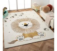 Tapis Enfant Tissé Motif Animaux Sweetlion Ecru 80X150