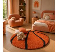 Tapis Enfant Tissé Shaggy Basket Orange 100X100