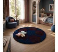 Tapis Enfant Tissé Shaggy Foot Bleu 100X100