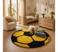 Tapis Enfant Tissé Shaggy Foot Jaune 100X100