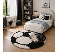 Tapis Enfant Tissé Shaggy Foot Noir 100X100