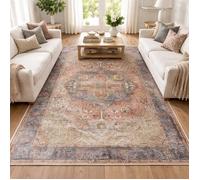 Tapis entrée 120 x 170 cm, rose, bleu, beige, kilim patiné, chaleureux et décoratif