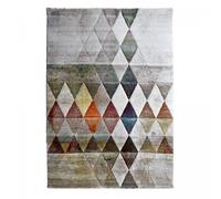 tapis entrée 40x60 tissé beige rectangle motif géométrique LYN8 BELO 19