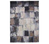 tapis entrée 40x60 tissé gris rectangle motif géométrique ELEGANT 04