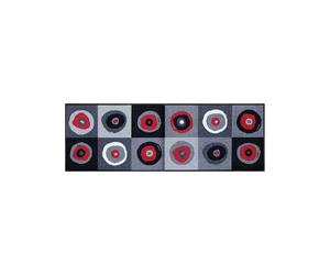 tapis entrée 40x60 tissé gris rectangle motif rond SERGEJ