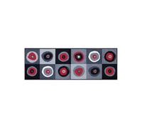 tapis entrée 40x60 tissé gris rectangle motif rond SERGETE