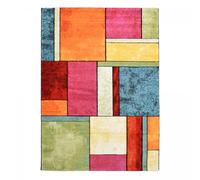 tapis entrée 40x60 tissé mutlicolore rectangle motif géométrique LYN8 GEOME