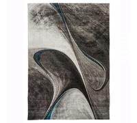 tapis entrée 40x60 tissé noir rectangle motif géométrique LYN8 MADILA