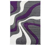 tapis entrée 40x60 tissé violet rectangle motif rond LYN8 VAGUE