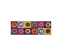 tapis entrée 50x75 tissé multicolore rectangle motif rond SERGEJ