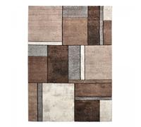 tapis entrée 60x110 tissé beige rectangle motif géométrique LYN8 GEOME