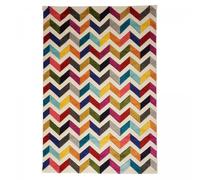 tapis entrée 60x110 tissé multicolore rectangle motif géométrique LYN6 CHEVRON