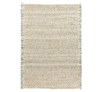 tapis entrée 60x120 fait main en laine crème rectangle motif faux uni TRANSFORM 8