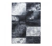 tapis entrée 80x150 tissé gris clair et gris foncé motif géométrique