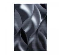 tapis entrée 80x150 tissé gris et noir rectangle motif géométrique SUPUR