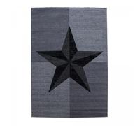 tapis entrée 80x150 tissé gris foncé et gris clair rectangle motif enfant SAPUR