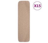 Tapis escalier antidérapants - vidaXL - 75x20cm - Beige - Lot de 15
