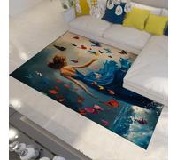 Tapis Espace 120x180 Tapis Petit Univers système Solaire thème planète dessiné Chambre bébé Salle Jeux Lavable Salon canapé