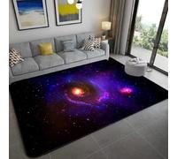 Tapis Espace Tapis Galaxie 3D Ciel Etoile Doux Flanelle Moquette Gaming Vintage Violet Salon Chambre Univers Nebuleuse Grand Couvre Sol pour Deco Maison Gamer Ado Modeles (Couleur 2,100x200cm)