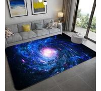 Tapis Espace Tapis Galaxie 3D Ciel Etoile Doux Flanelle Moquette Gaming Vintage Violet Salon Chambre Univers Nebuleuse Grand Couvre Sol pour Deco Maison Gamer Ado Modeles (Couleur 6,80x160cm)
