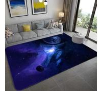 Tapis Espace Tapis Galaxie 3D Ciel Etoile Doux Flanelle Moquette Gaming Vintage Violet Salon Chambre Univers Nebuleuse Grand Couvre Sol pour Deco Maison Gamer Ado Modeles (Couleur 4,80x120cm)
