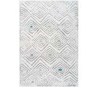 Tapis Ethnique à Poils Courts "Vancouver IV" Blanc 80 x 150 cm Blanc G