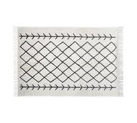 Tapis Ethnique Tuft - 120 x 170 cm - Blanc et Noir