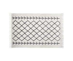 Tapis Ethnique Tuft - 120 x 170 cm - Blanc et Noir