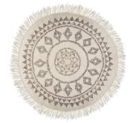 Tapis ""Etnik"" noir et blanc D120cm - Atmosphera createur d'interieur