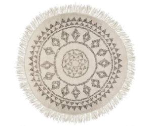 Tapis ""Etnik"" noir et blanc D120cm - Atmosphera createur d'interieur
