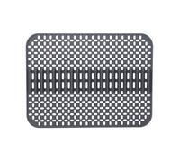 Tapis évier silicone 43x32 cm, épais, antidérapant, résistant chaleur, lave-vaisselle - Gris foncé