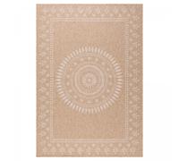 Tapis extérieur 120x170 tissé kilim beige et blanc JUTE ART 6