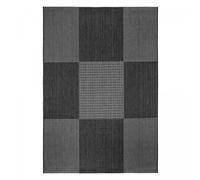 Tapis extérieur 133x190 tissé kilim anthracite et gris EXTERNA