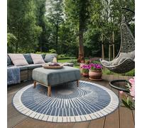 Tapis exterieur 160x160 rond bleu