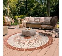 Tapis exterieur 160x160 rond marron