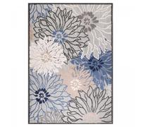 Tapis extérieur 160x230 tissé kilim bleu et gris CHIMEKA