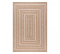 Tapis extérieur 60x180 tissé kilim beige et blanc JUTE ART 5